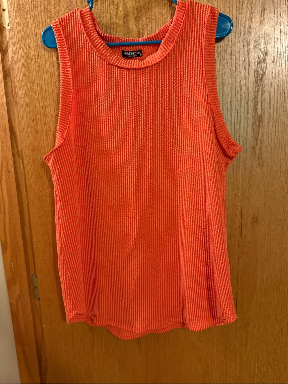 HEIMISH USA Bright Orange Ribbed Tank